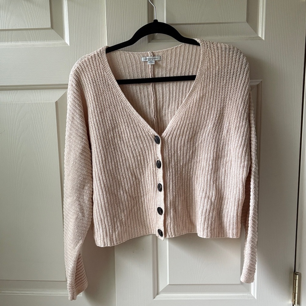 Cream Button-Up Sweater